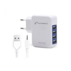 CARICABATTERIA DA RETE 4 PORTE USB TECHMADE TM-EG-U4AC-01